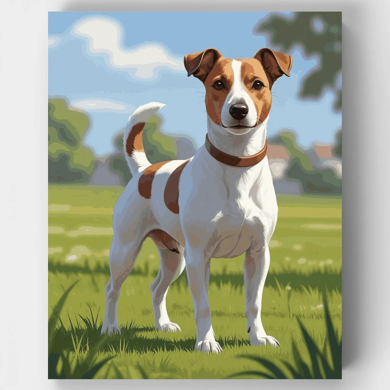 Jack Russell Terrier in Sunny Park - Paint by Numbers Kit