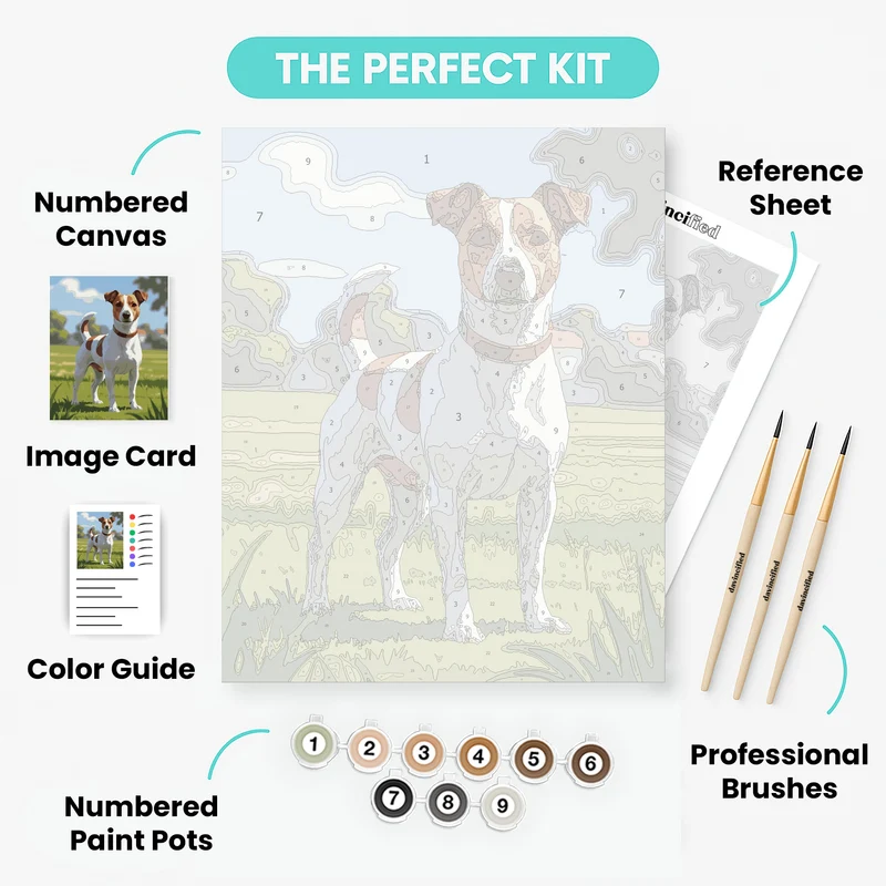 Jack Russell Terrier in Sunny Park - Paint by Numbers Kit