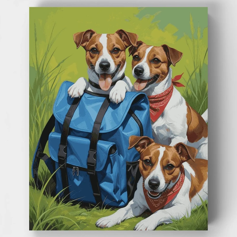 Jack Russell Adventure Squad - Paint by Numbers Kit