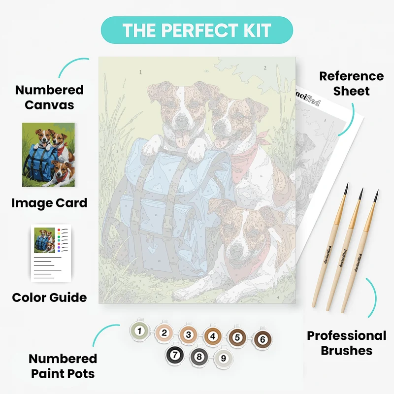 Jack Russell Adventure Squad - Paint by Numbers Kit
