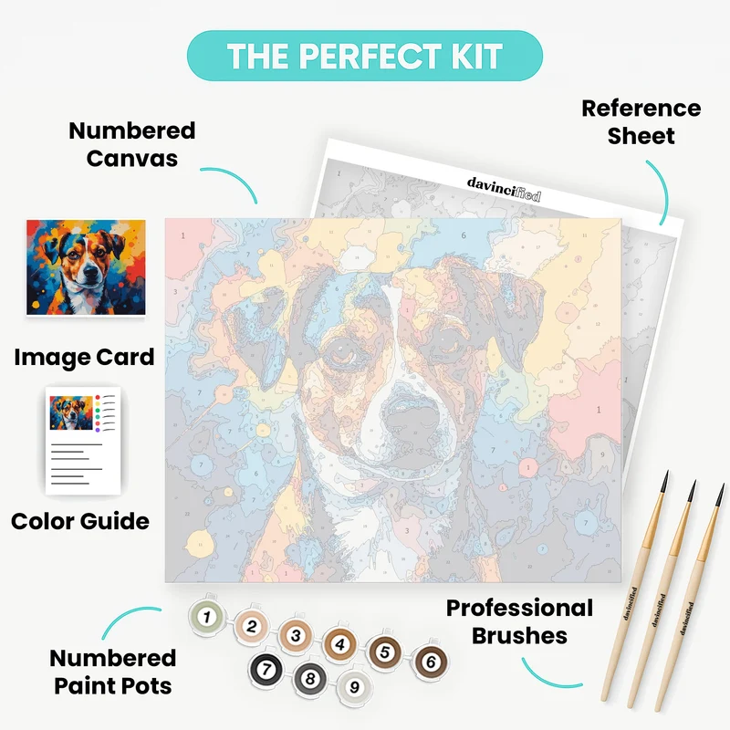 Vibrant Jack Russell Terrier - Paint by Numbers Kit