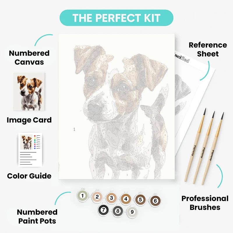 Adorable Jack Russell Terrier - Paint by Numbers Kit