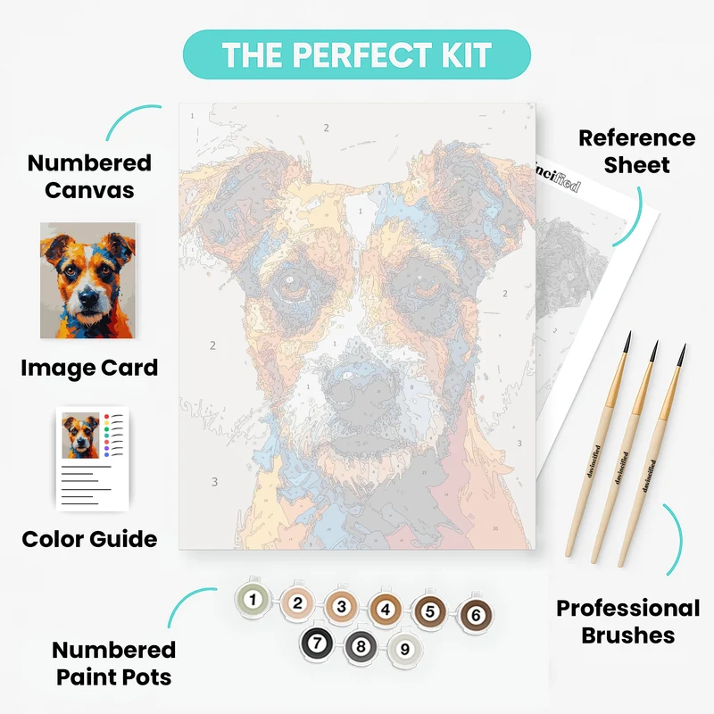 Vibrant Jack Russell Terrier Portrait - Paint by Numbers Kit