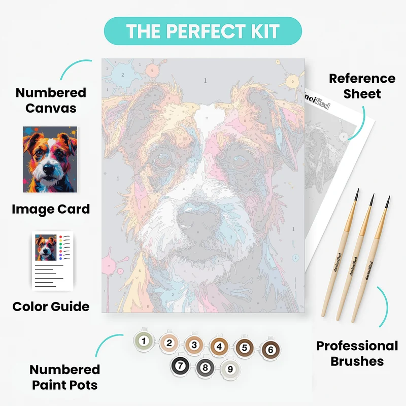 Vibrant Terrier Portrait - Paint by Numbers Kit