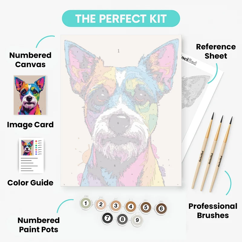 Vibrant Pop Art Schnauzer - Paint by Numbers Kit