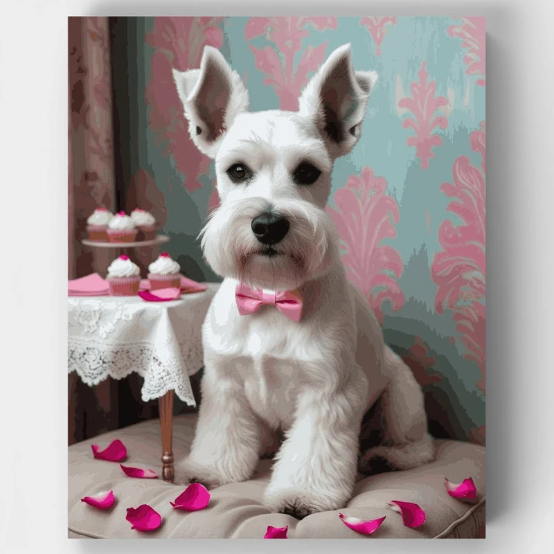 Elegant Schnauzer Tea Party - Paint by Numbers Kit