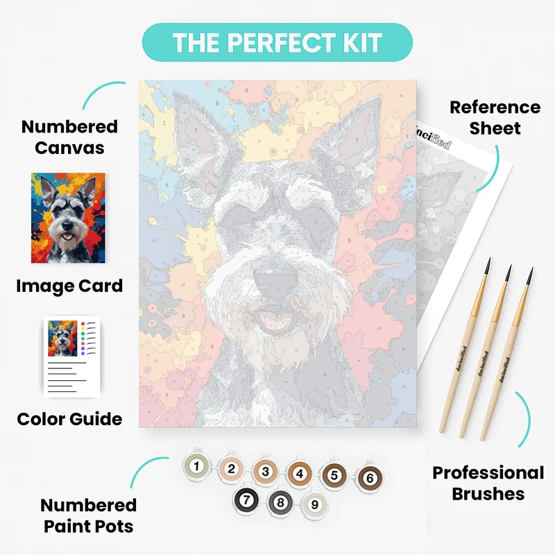 Vibrant Schnauzer Portrait - Paint by Numbers Kit