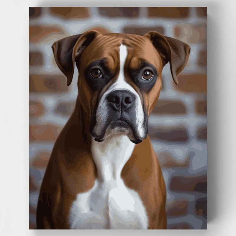 Noble Boxer Dog Portrait - Paint by Numbers Kit