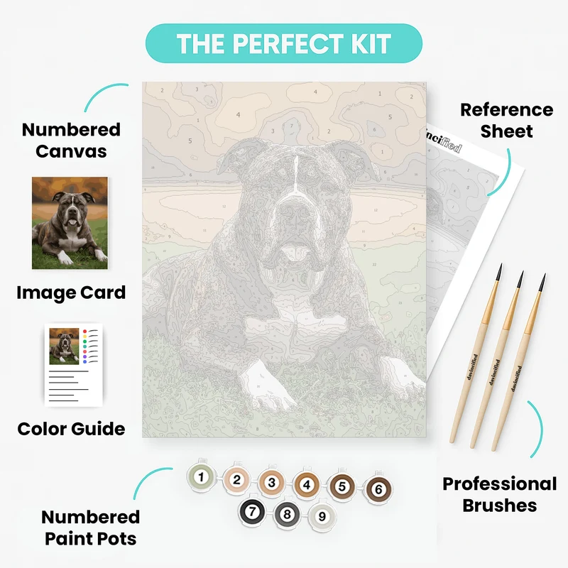 Brindle Pitbull Portrait - Paint by Numbers Kit