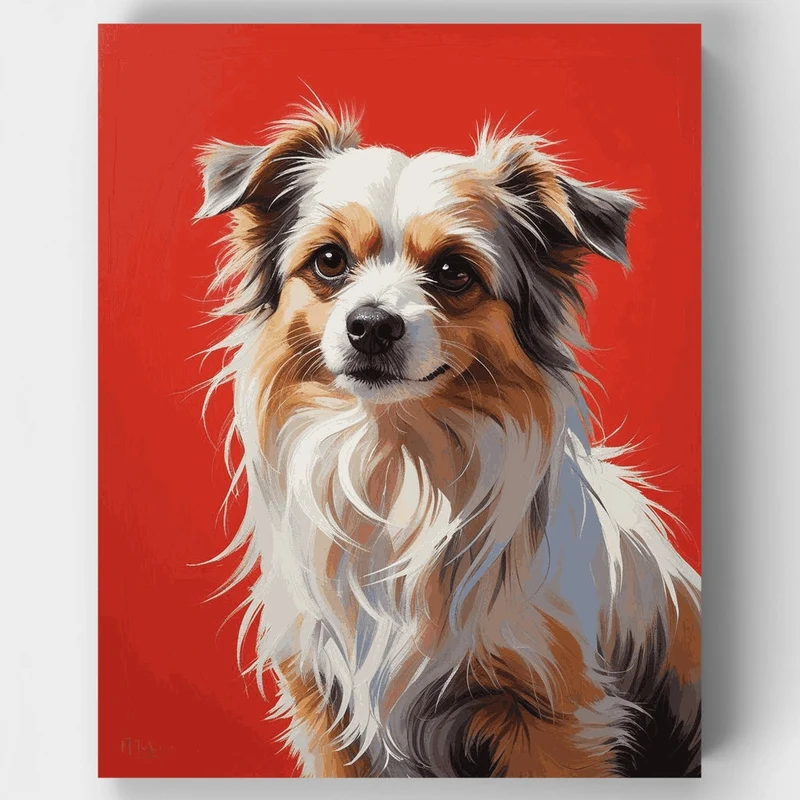 Australian Shepherd with Fluffy Fur - Paint by Numbers Kit