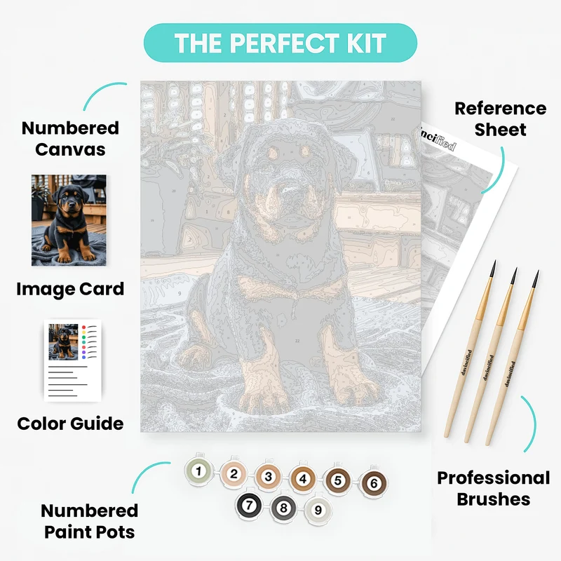 Rottweiler Puppy - Paint by Numbers Kit