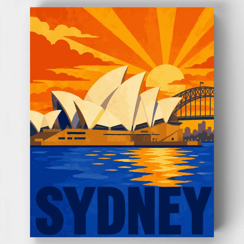 Sydney Sunrise Sails - Paint by Numbers Kit