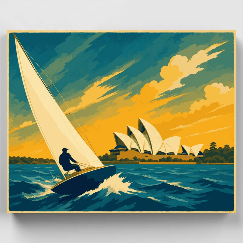 Sailboat by the Opera House - Paint by Numbers Kit