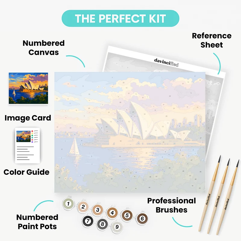 Golden Hour Opera House - Paint by Numbers Kit