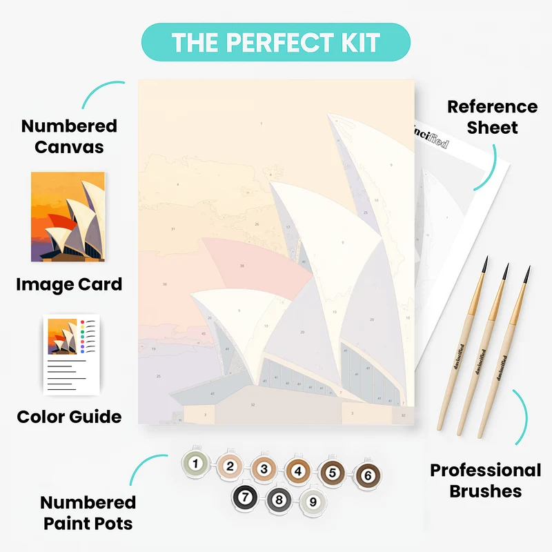 Coral Sail Skyline - Paint by Numbers Kit