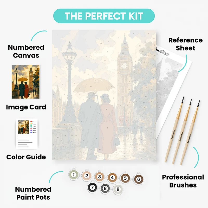 Rainy Day at Big Ben - Paint by Numbers Kit