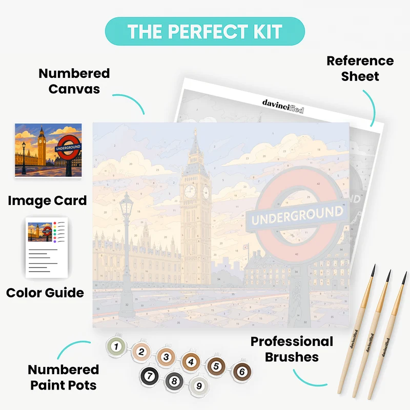 Underground Roundel & Big Ben - Paint by Numbers Kit