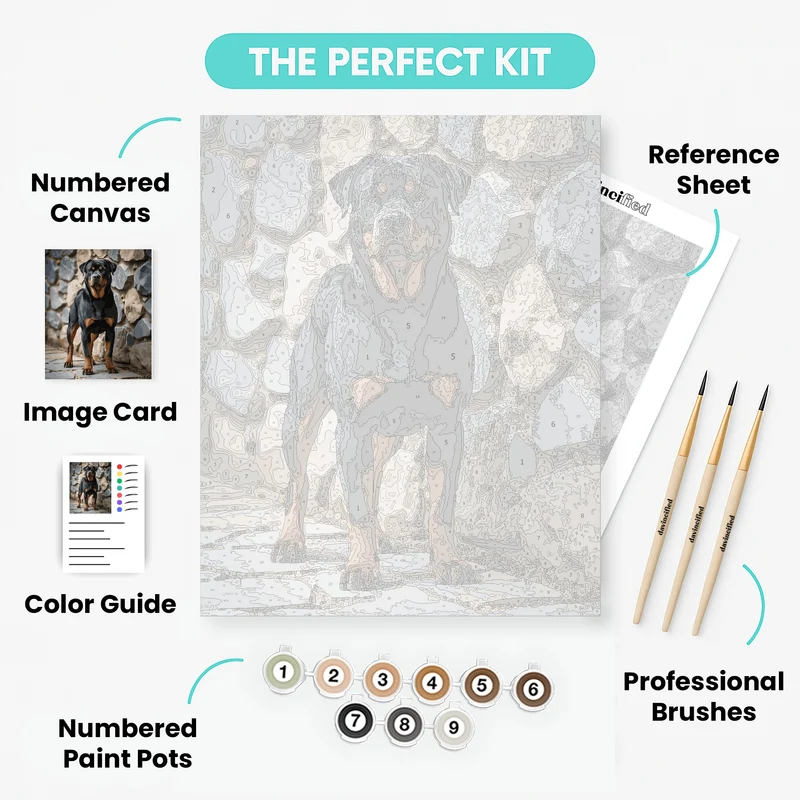 Confident Rottweiler Guardian - Paint by Numbers Kit