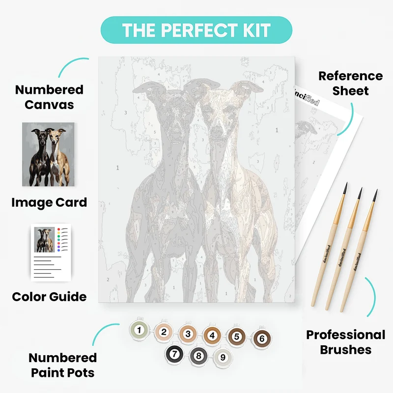 Greyhounds - Paint by Numbers Kit
