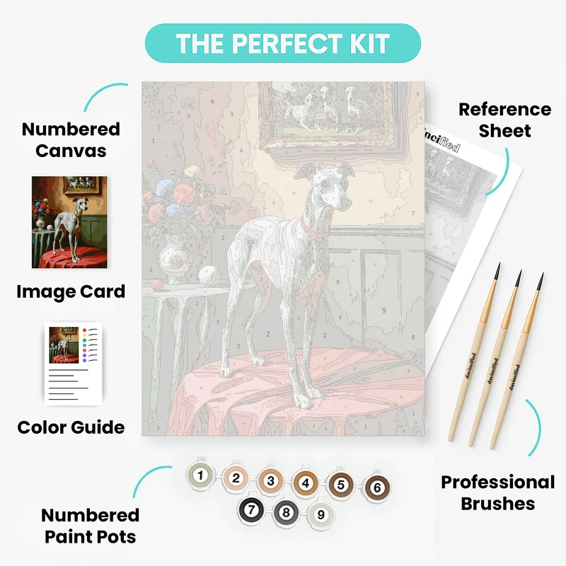 Elegant Greyhound Portrait - Paint by Numbers Kit