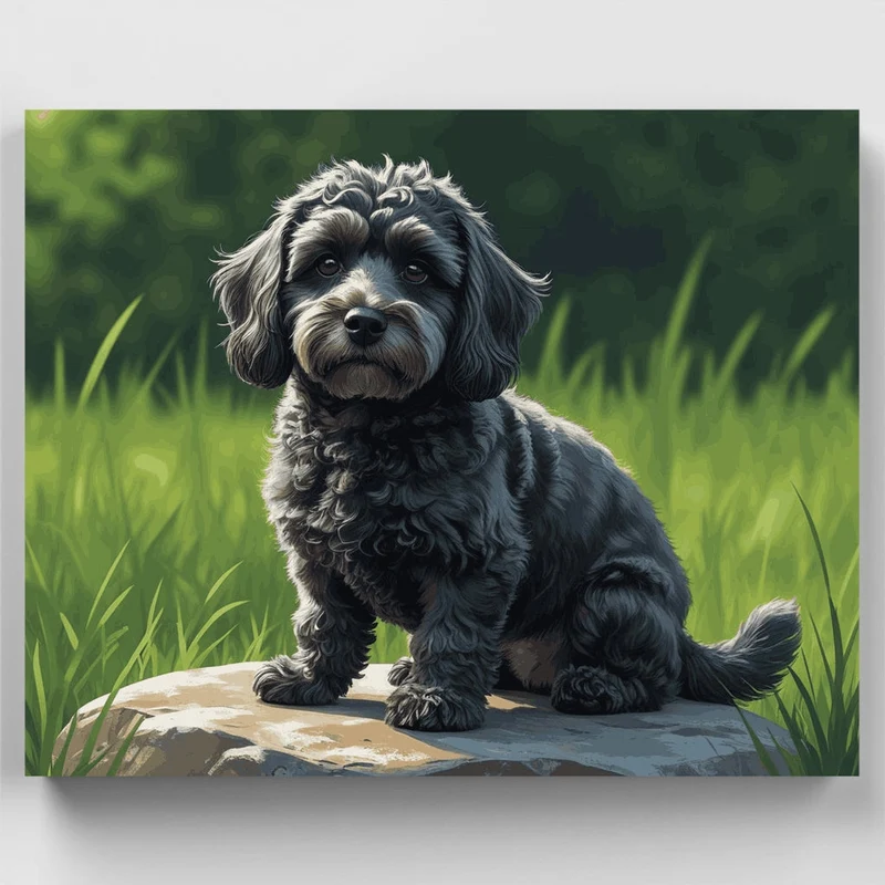 Cockapoo on Stone - Paint by Numbers Kit