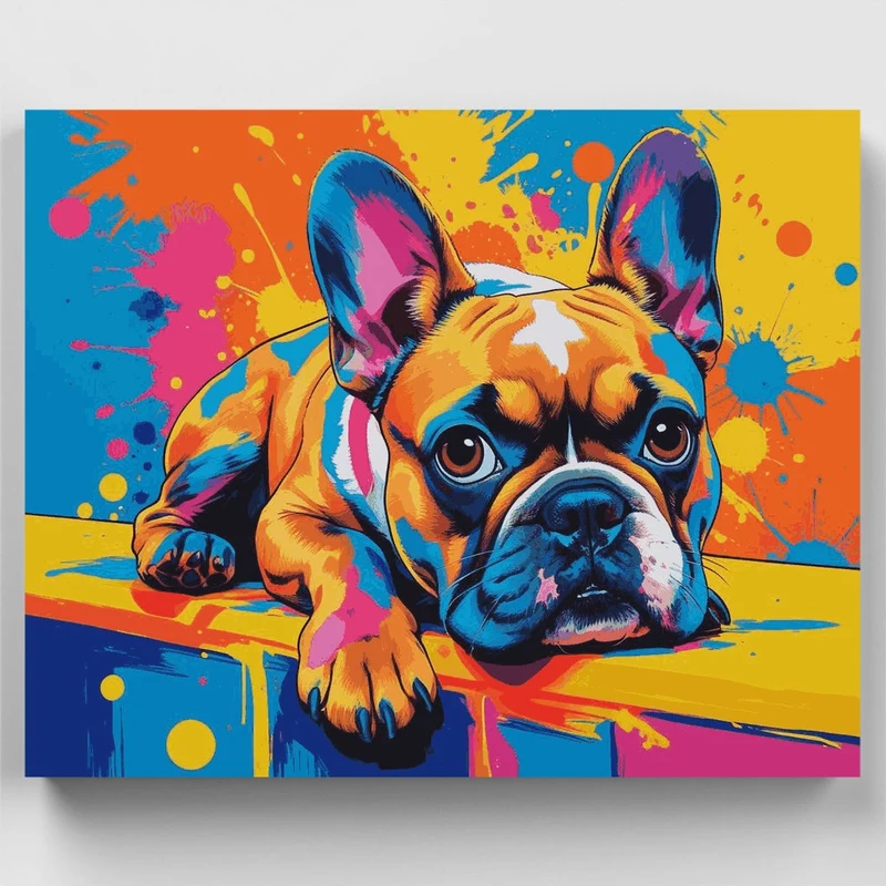 French Bulldog Pop Art Splash - Paint by Numbers Kit