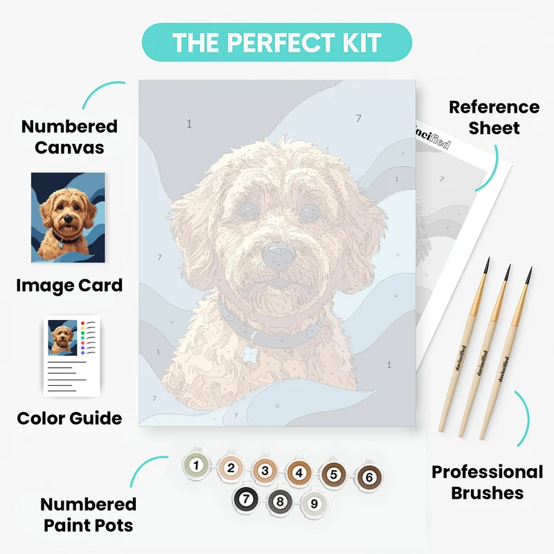 Adorable Goldendoodle Portrait - Paint by Numbers Kit