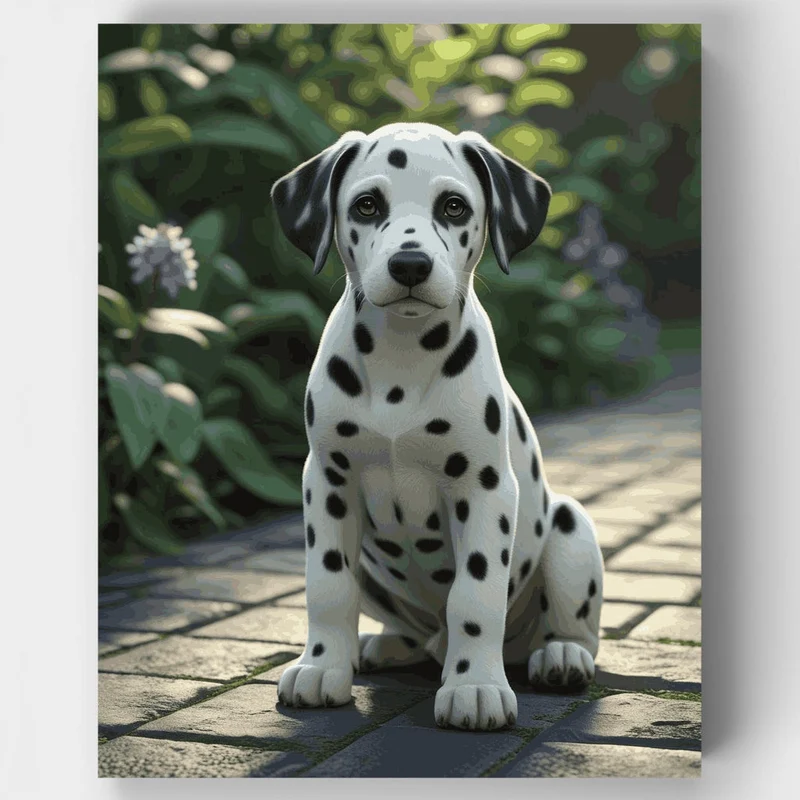 Adorable Dalmatian Puppy - Paint by Numbers Kit