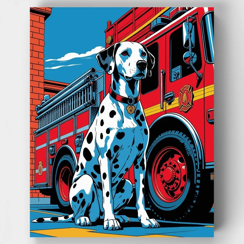 Dalmatian Firehouse Hero - Paint by Numbers Kit