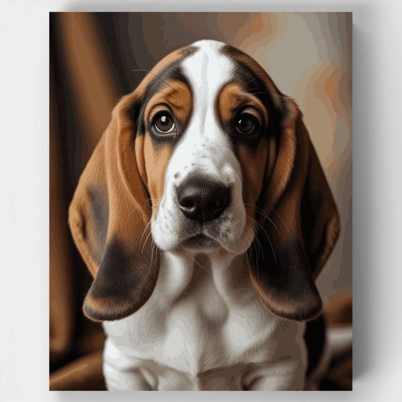 Adorable Basset Hound Puppy - Paint by Numbers Kit