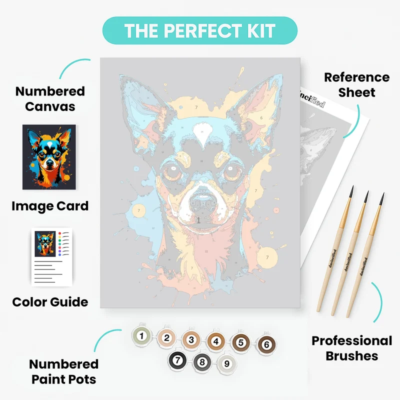 Vibrant Chihuahua Pop Art - Paint by Numbers Kit
