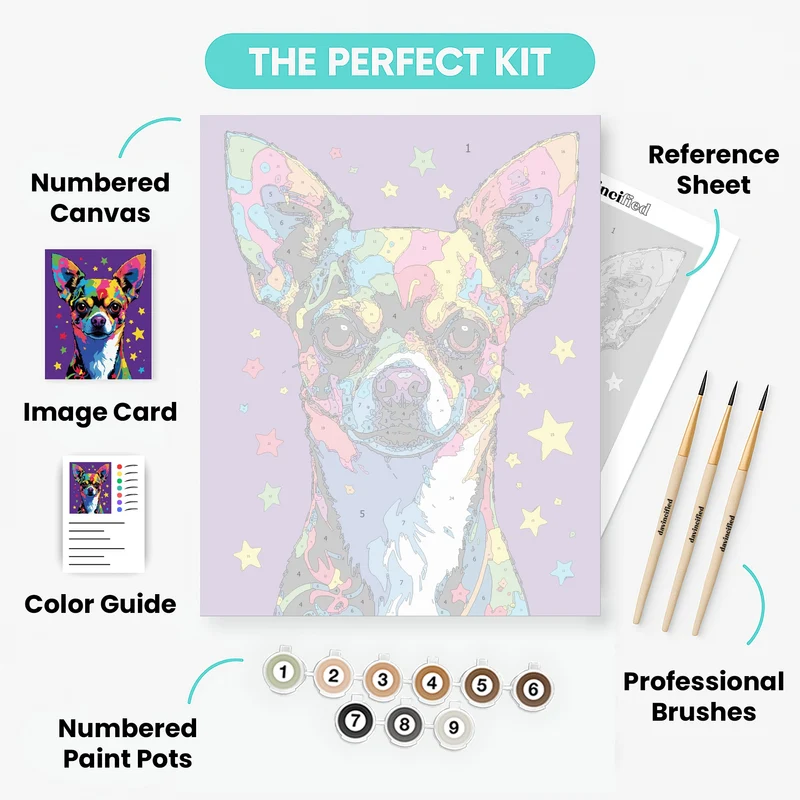 Colorful Chihuahua - Paint by Numbers Kit