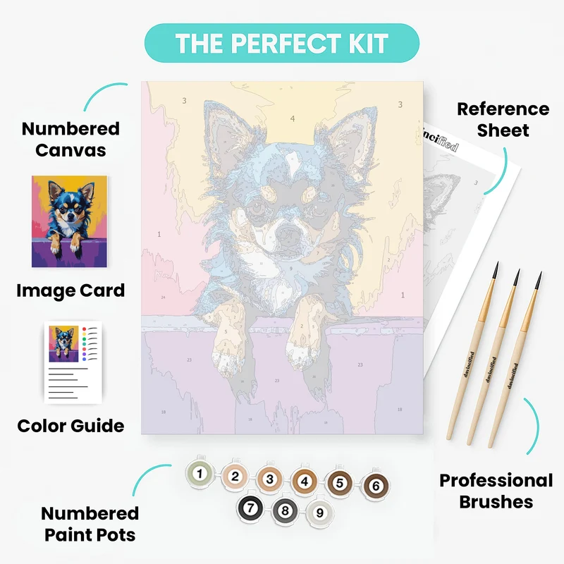 Vibrant Chihuahua Portrait - Paint by Numbers Kit