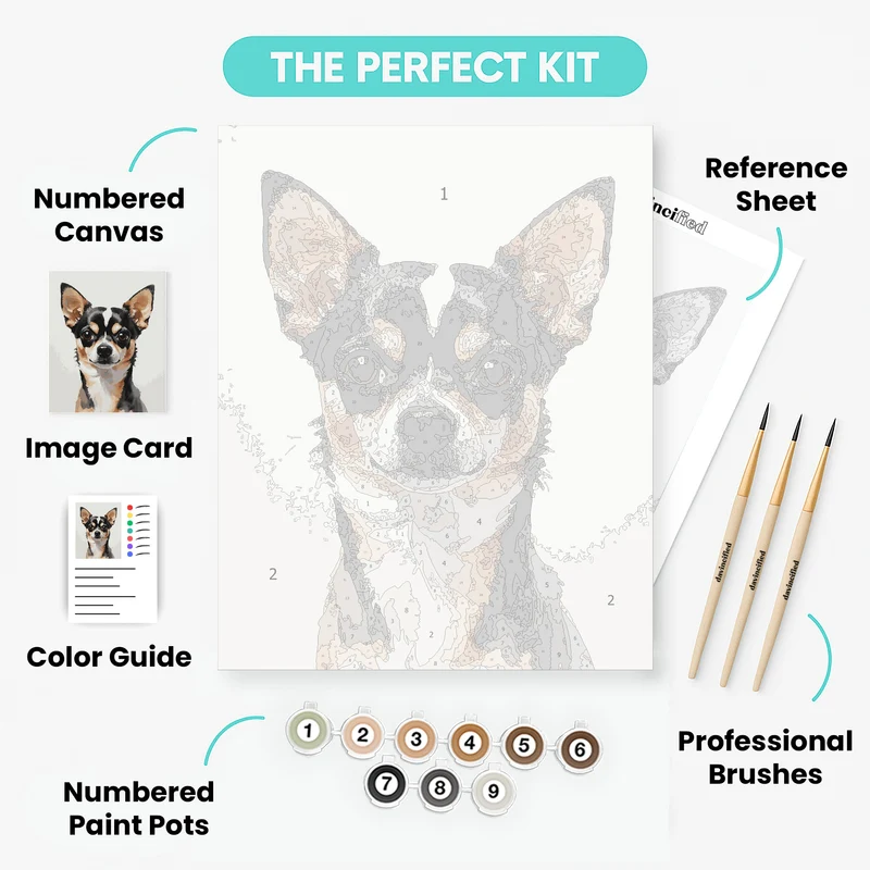 Adorable Chihuahua Portrait - Paint by Numbers Kit