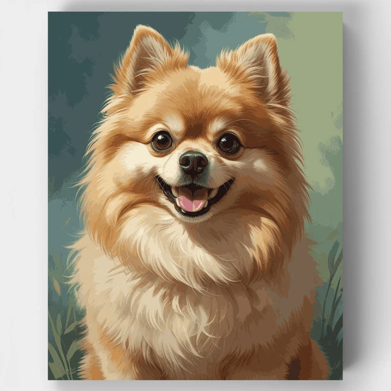 Happy Pomeranian Portrait - Paint by Numbers Kit