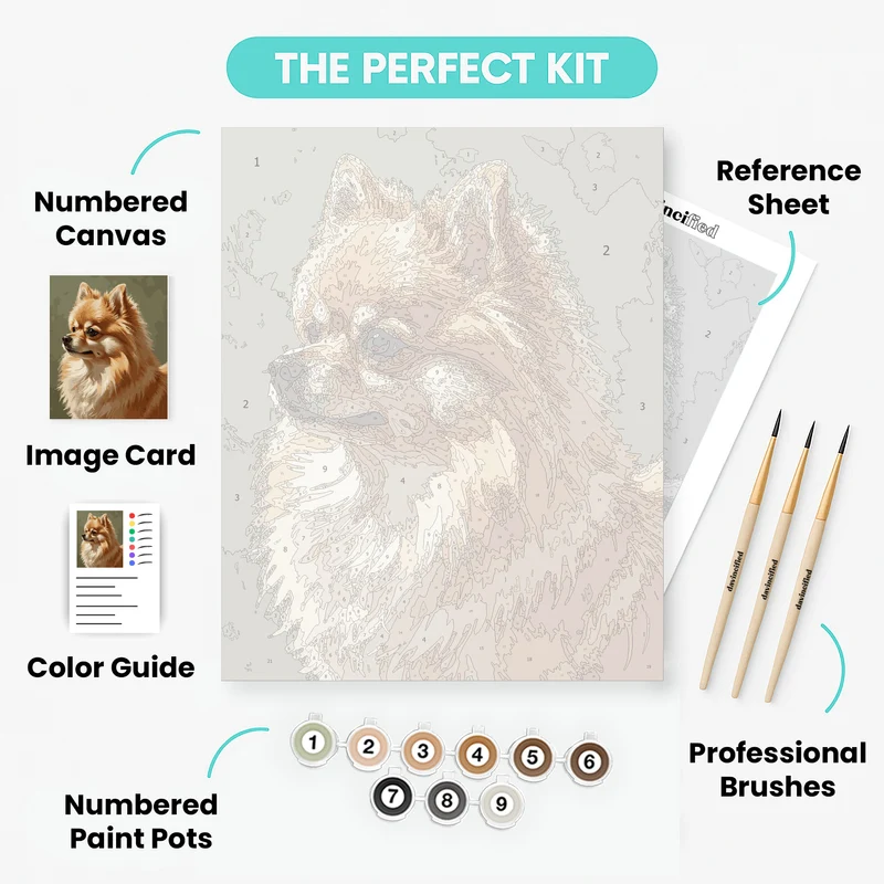 Elegant Pomeranian Portrait - Paint by Numbers Kit