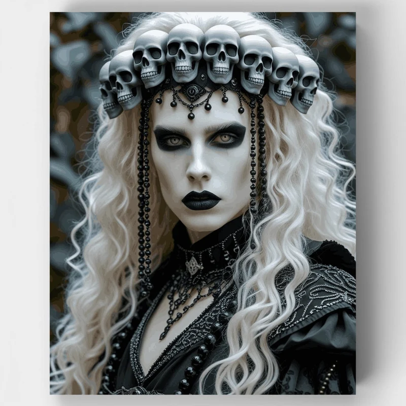 Gothic Skull Crown Beauty - Paint by Numbers Kit
