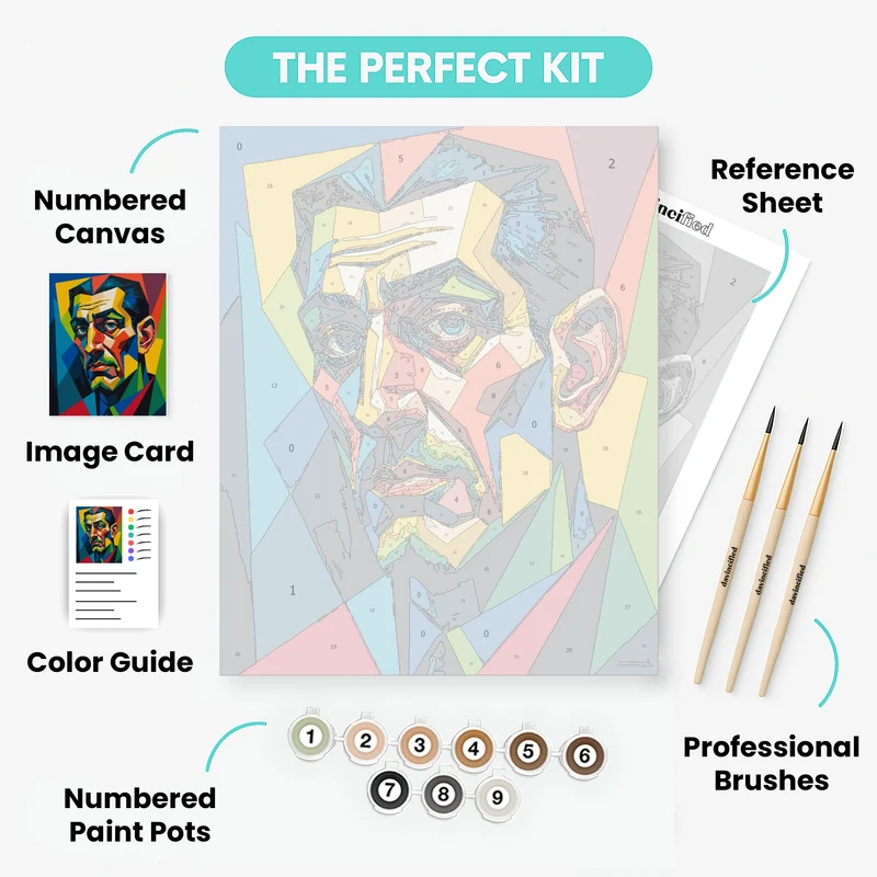 Colorful Cubist Portrait - Paint by Numbers Kit