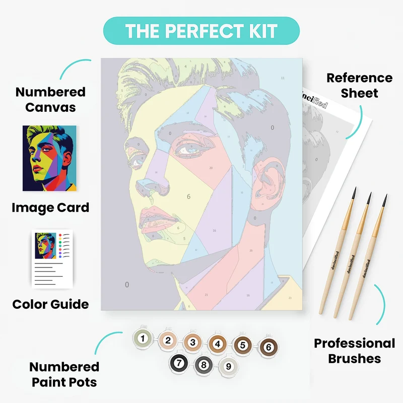 Colorful Pop Art Portrait - Paint by Numbers Kit