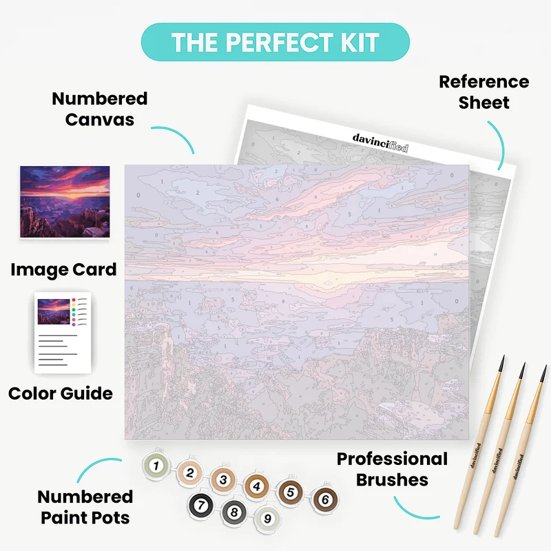 Grand Canyon Purple Sunset Vista - Paint by Numbers Kit