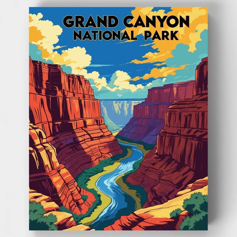 Grand Canyon River Valley Vista - Paint by Numbers Kit
