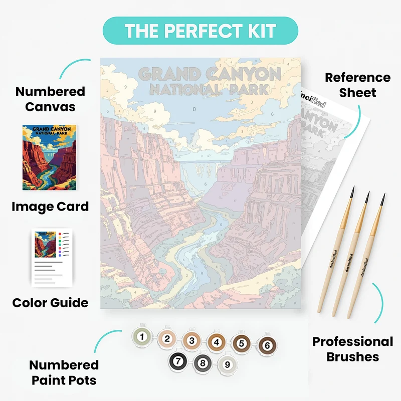 Grand Canyon River Valley Vista - Paint by Numbers Kit