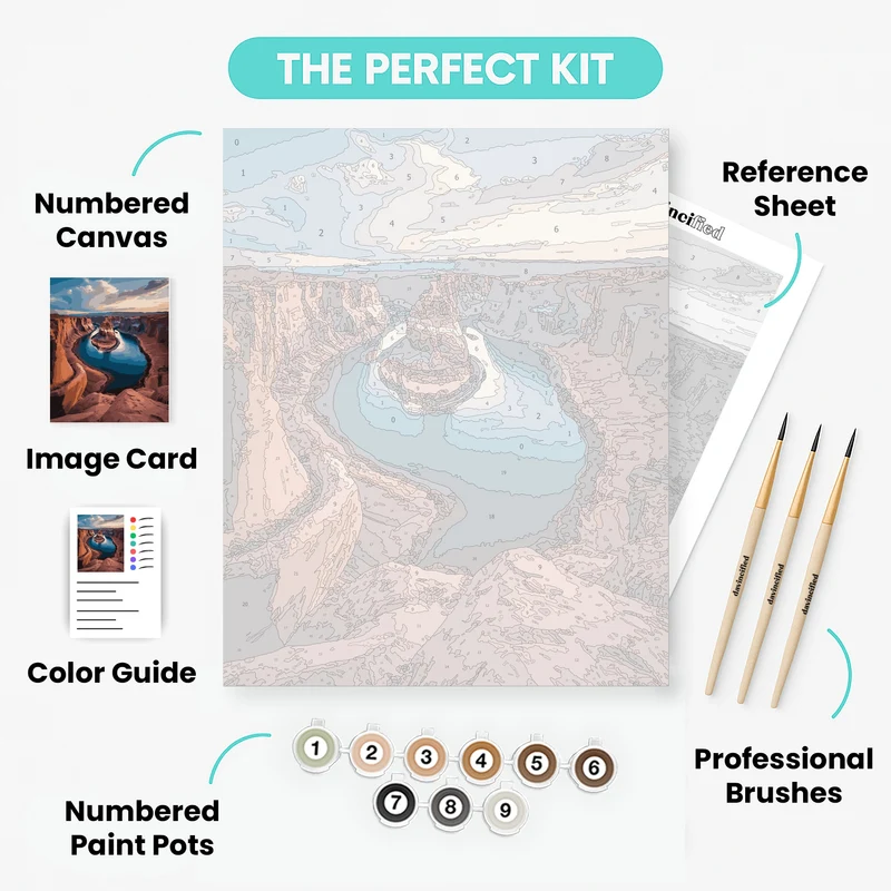 Horseshoe Bend Canyon River - Paint by Numbers Kit