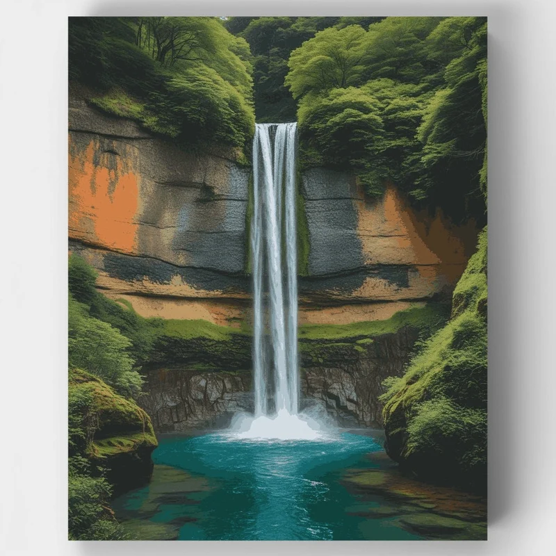 Plitvice Lakes Waterfall - Paint by Numbers Kit