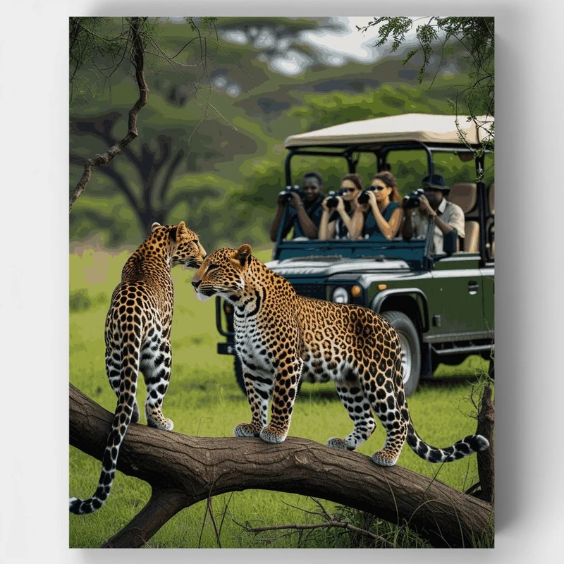 Safari Leopards Wildlife Adventure - Paint by Numbers Kit