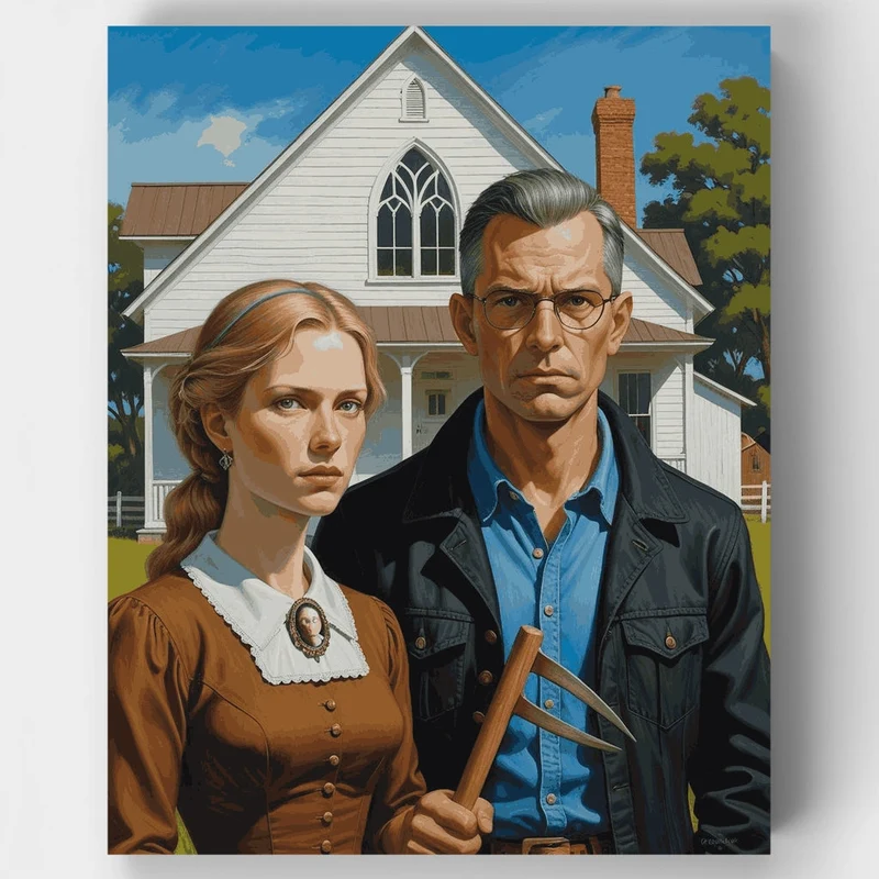 American Gothic Parody - Paint by Numbers Kit