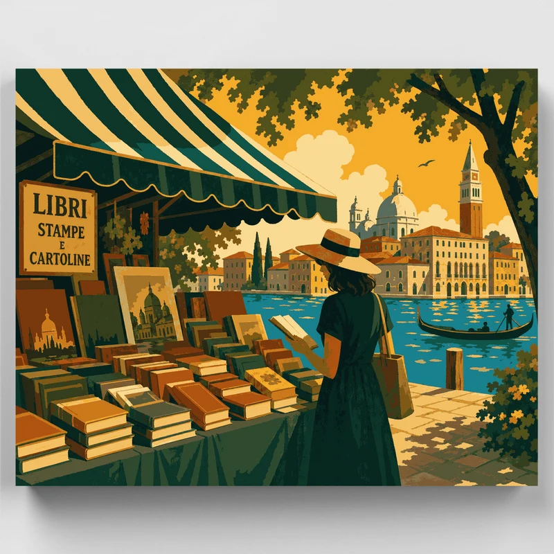 Venetian Bookstall - Paint by Numbers Kit