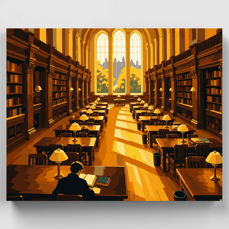 Golden Reading Room - Paint by Numbers Kit