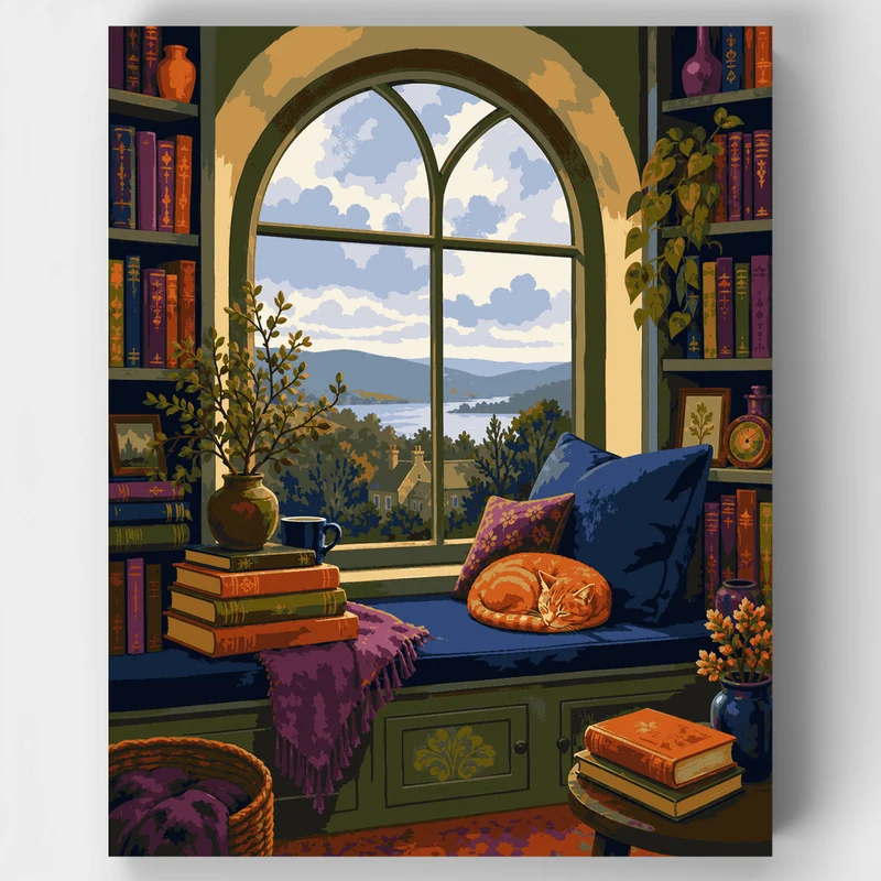 Cozy Window Nook - Paint by Numbers Kit