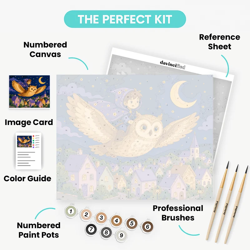 Owl Night Flight - Paint by Numbers Kit